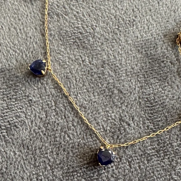 Sapphire heart 18k Elegant Necklace - Picture 3 of 5